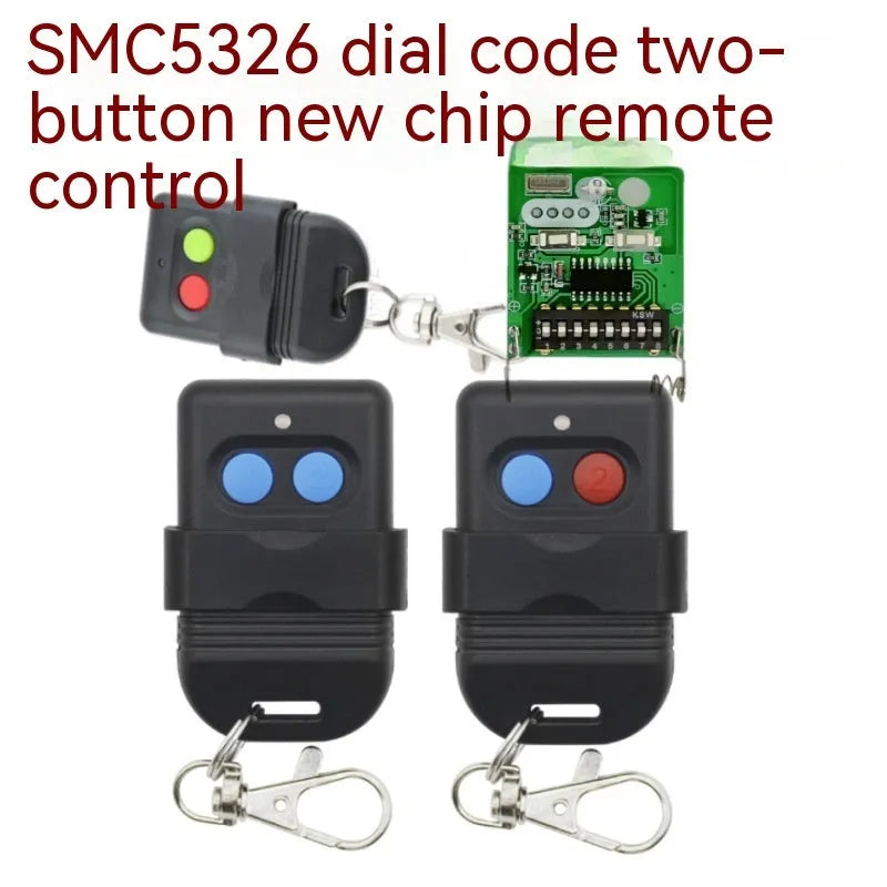 Two-key black plastic dial remote control handle for 330MHz 433MHz gate systems