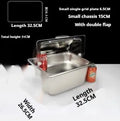 Stainless steel commercial food display box with lid in 10cm or 15cm sizes for deli counters.