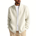 Men's loose fit cardigan sweater coat in acrylic blend fabric available in multiple colours
