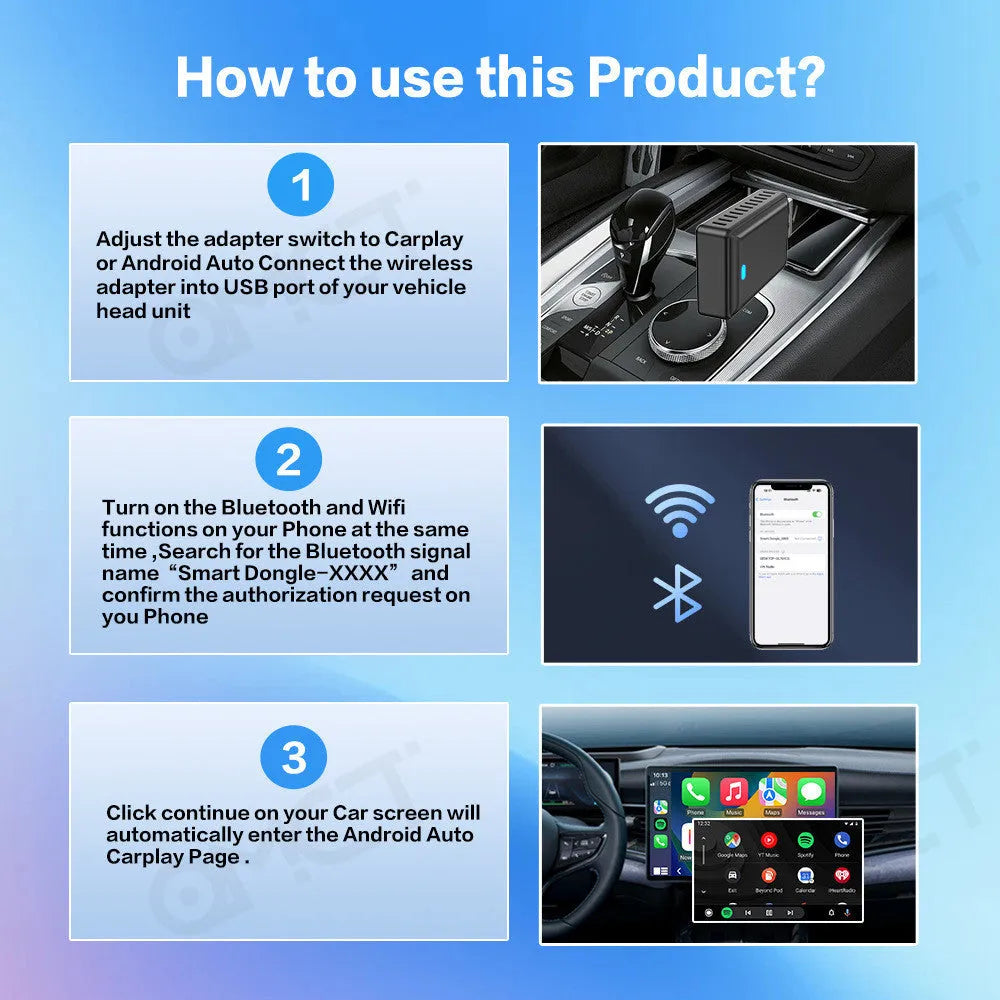 Black 9-inch car GPS navigation screen with capacitive touch display and USB-A cable