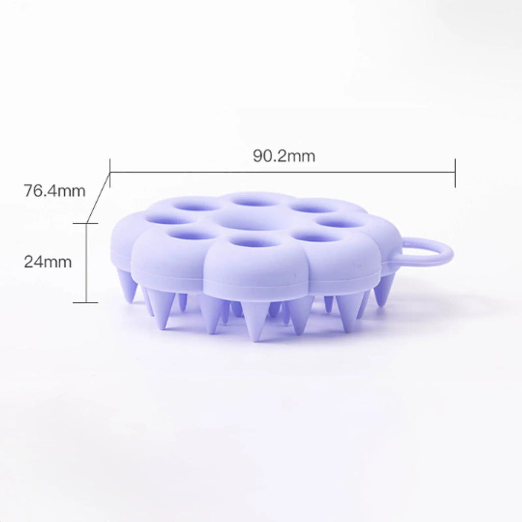 Silicone pet grooming brush with massage nodes in multiple colour options for dry and wet use