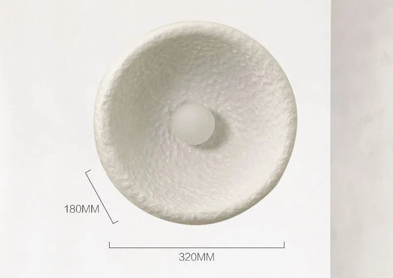 Modern Japanese-style wall lamp with a white resin shade in 20cm, 26cm, and 32cm sizes.