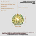 Stained glass chandelier hanging lamp with full copper E27 lamp head, 220V, in blue, orange, pink, white or transparent
