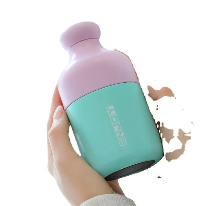 Mini vacuum cup cold-keeping tumbler 304 stainless steel 220ml blue colour