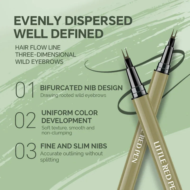 Two fork waterproof eyebrow pencil and liquid eyeliner pen in black and brown shades for precise brows