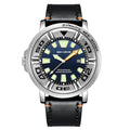 Business men's quartz watch with blue dial, 48mm, luminous hands, and calendar display