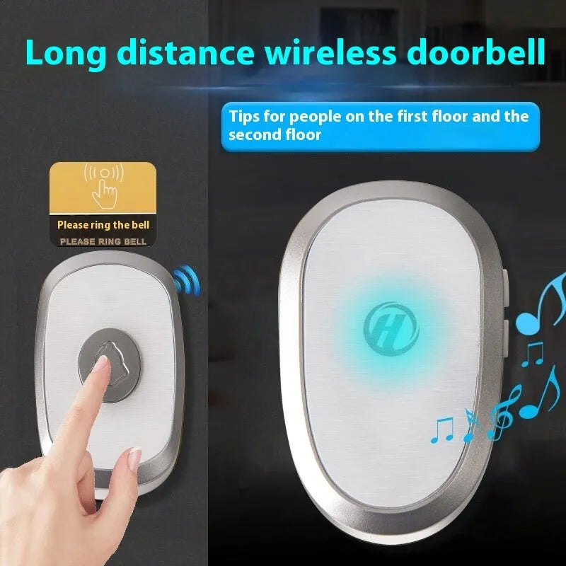 Black Gold wireless doorbell receiver and waterproof outdoor button for villa use