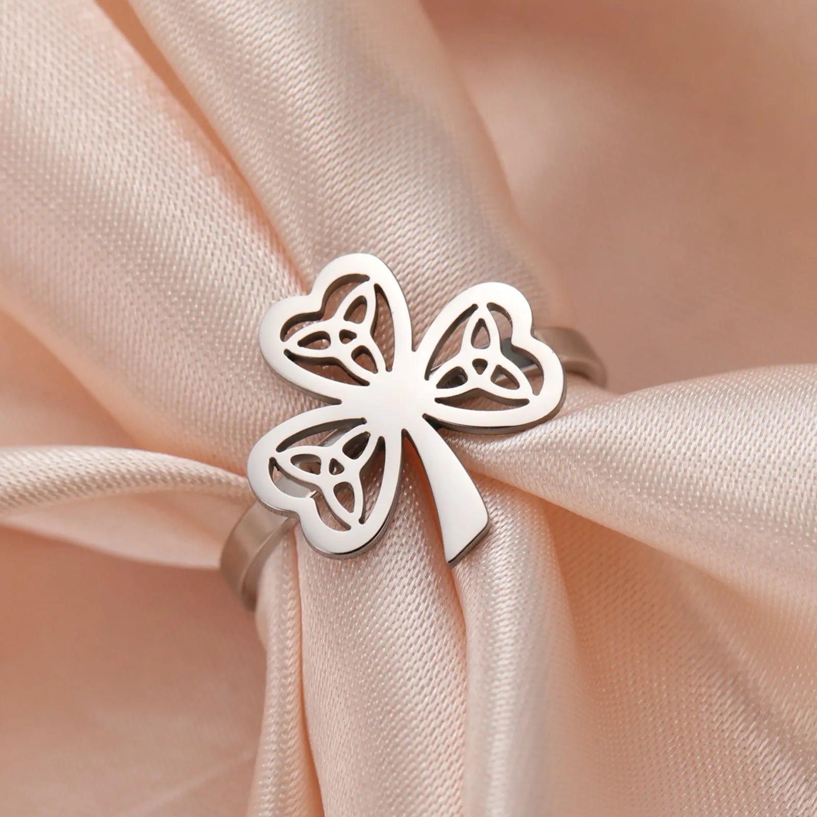 Stainless steel hollow ring in gold or steel colour with electroplated finish showing interior hollow construction