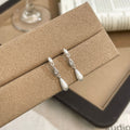 Pure silver brushed drop tassel earrings for women in plain silver colour with 4 cm drop length