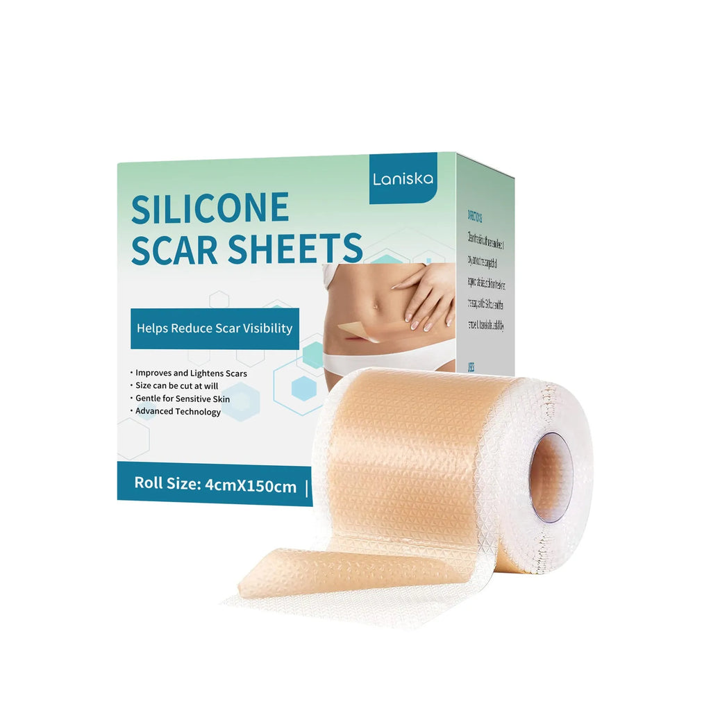 Skin Smooth Silicone Scar Paster roll with mint leaf and inactive ingredients, 1 roll net content