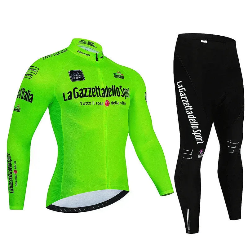Autumn women's long sleeve mountain bike cycling suit set in polyester fiber fabric