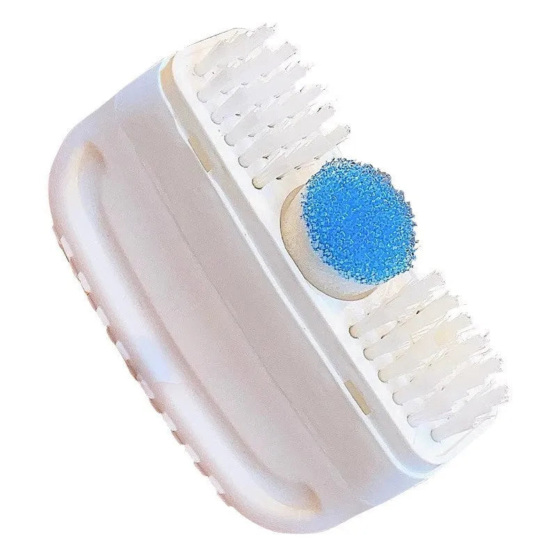 White shoes dry cleaning agent with brush head and detergent bottle for leather shoe scrubbing