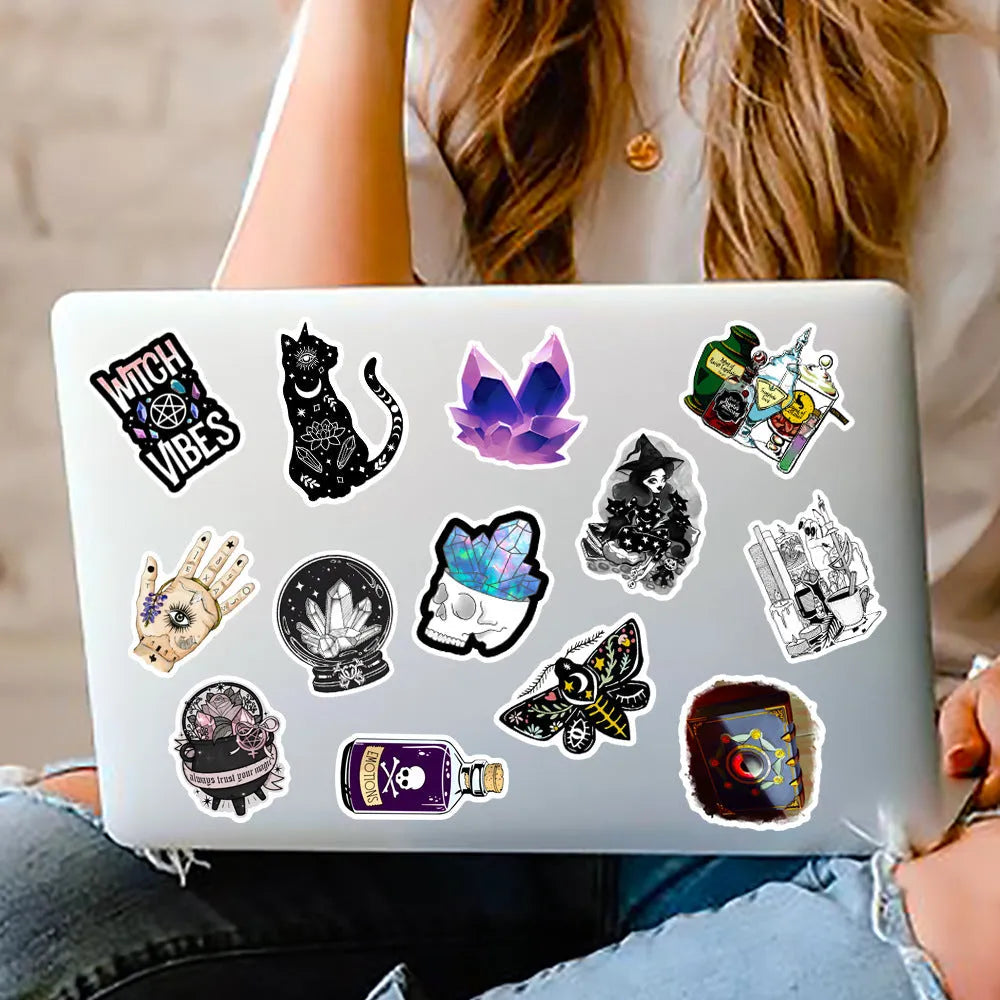 50-piece pack of waterproof PVC graffiti stickers for luggage and smooth surface application
