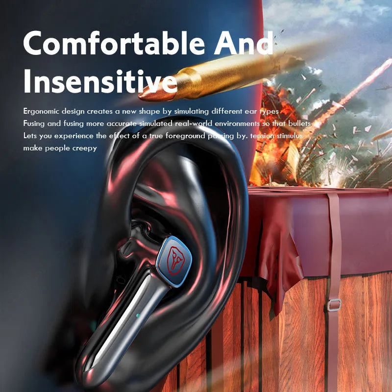 Compact wireless Bluetooth gaming headset in shown colour with low latency and noise reduction features.