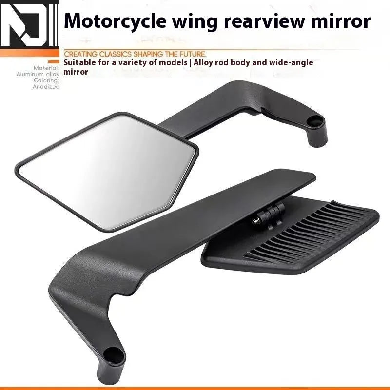 467 aluminium alloy rearview mirror pair in black blue glass for motorcycle electric car scooter