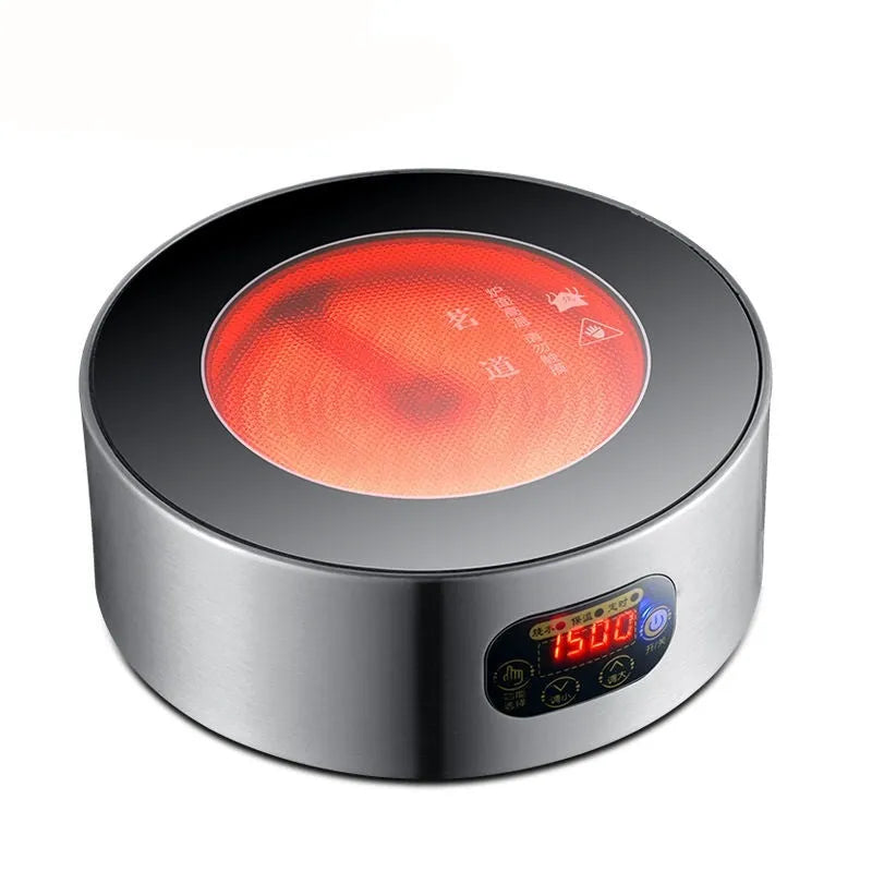 Black and white electric ceramic glass mini tea stove, 1500W, touch control, 200 * 85 mm, microcrystalline panel.