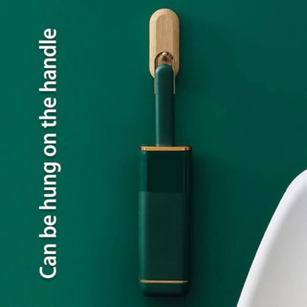 Double-sided pet hair removal brush in blue, green, or white colours with self-cleaning storage box