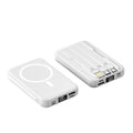 10000mAh magnetic wireless power bank with plastic case in white, black, royal blue and pink colour options