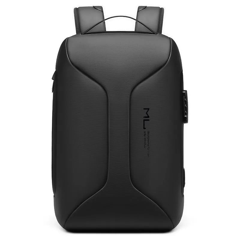 Men's business large capacity travel backpack in Oxford cloth, solid colour, light gray with air pillow belt