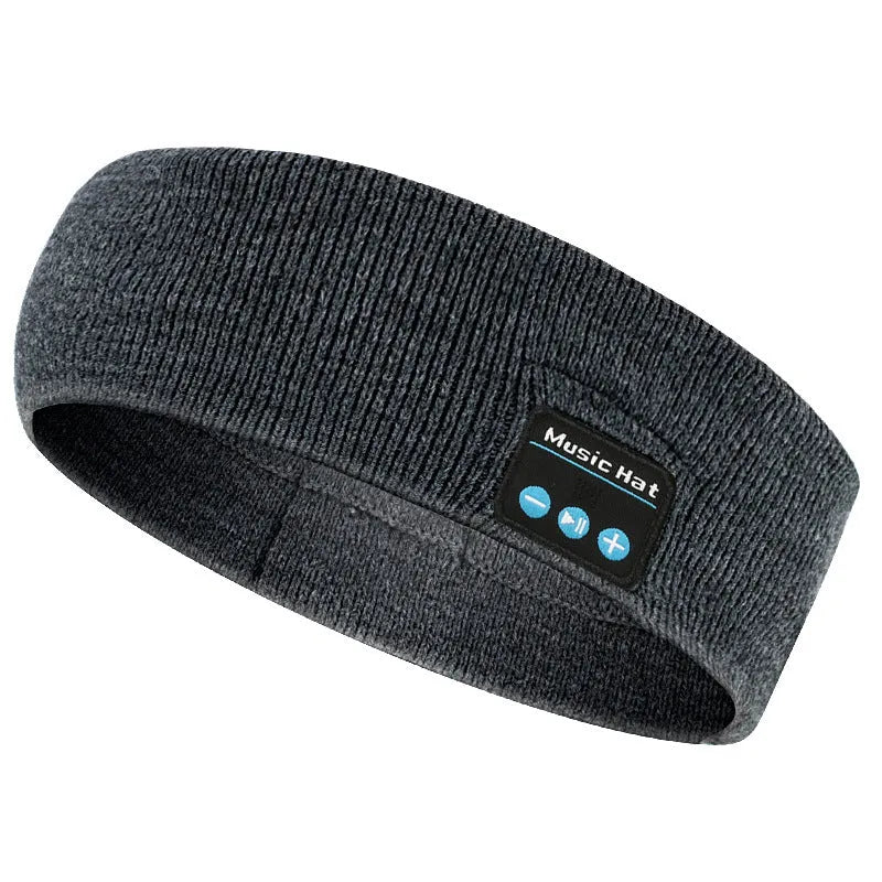 Bluetooth 5.4 wireless headband in black colour with removable washable design for sports and exercise