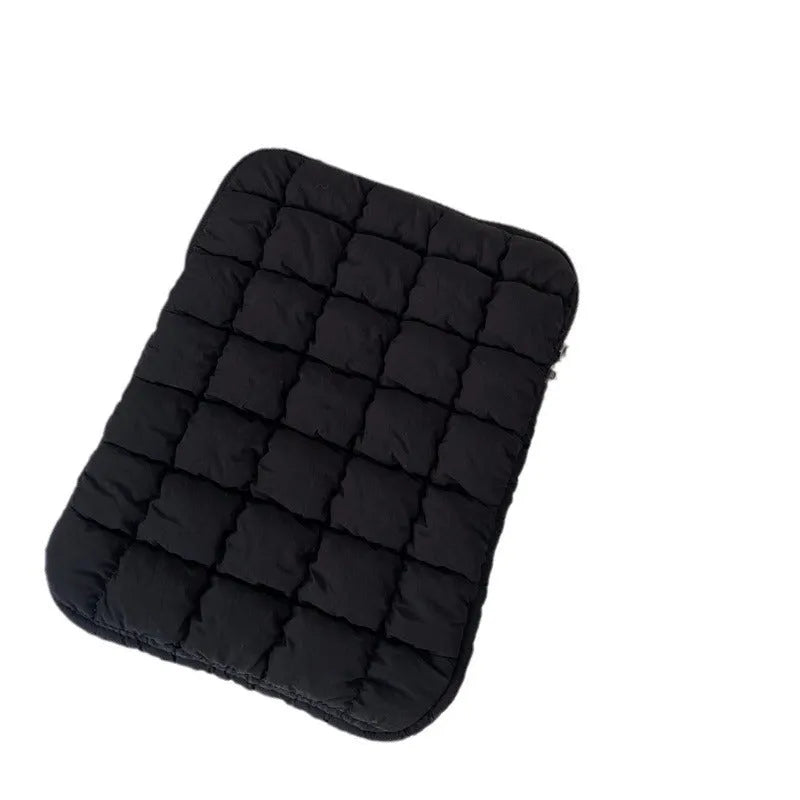 Large capacity cloud cotton nylon laptop bag shown in black and white colour options