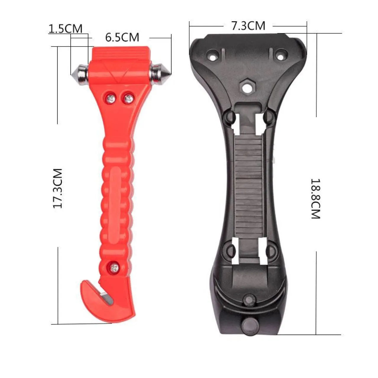 Red car life saving solid hammer emergency tool with window breaker and seatbelt cutter