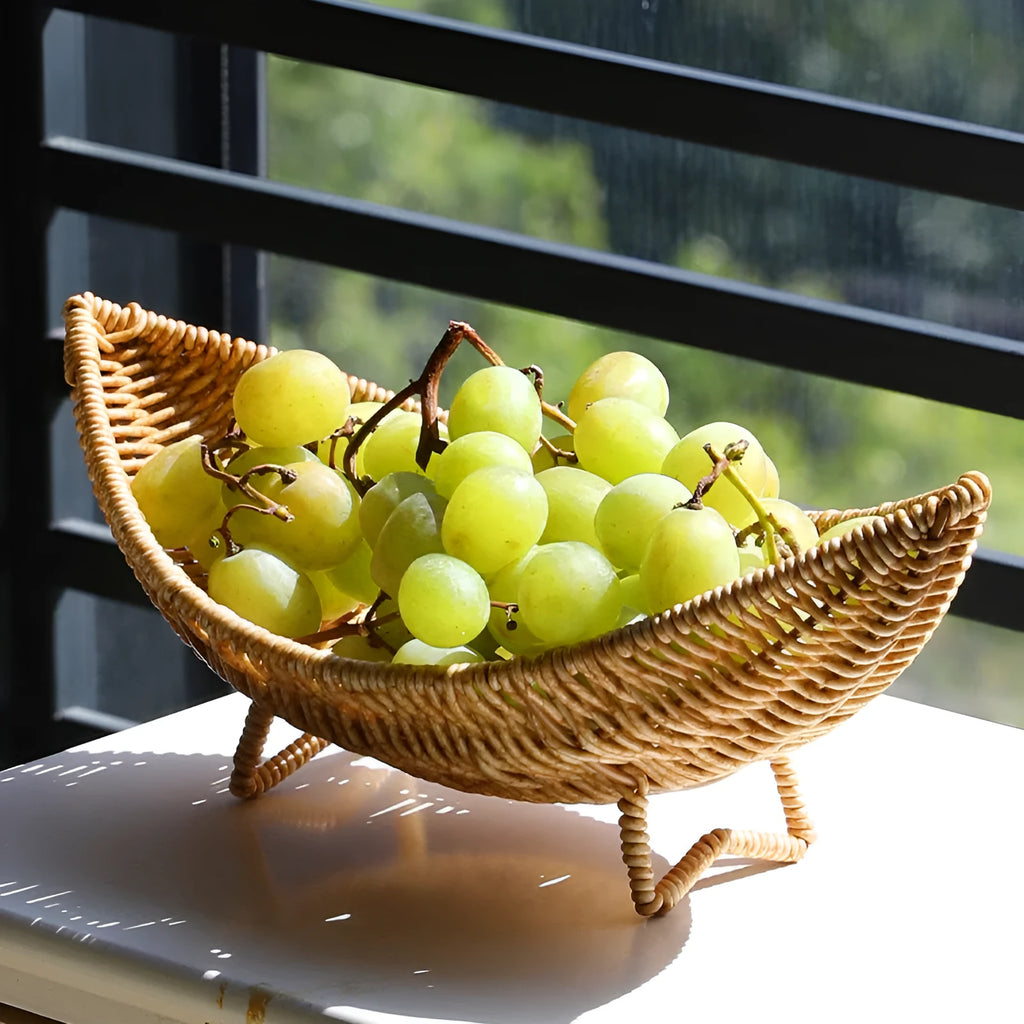 Plastic fruit plate decoration knitted basket dim sum rack in multicolour finish