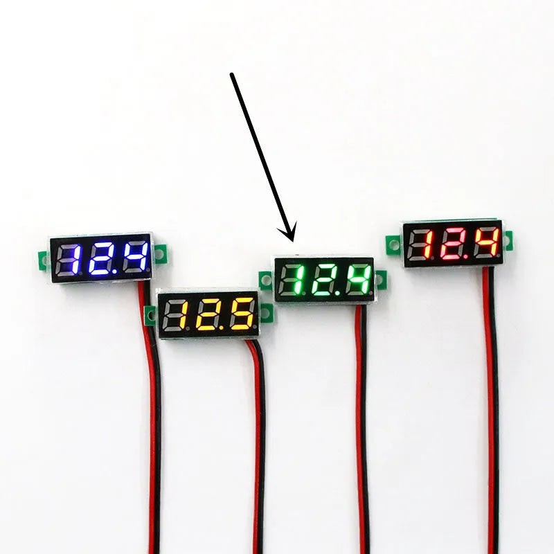 0.28 inch ultra-small digital DC voltmeter with LED display, reverse polarity protection, for car battery and voltage measurement
