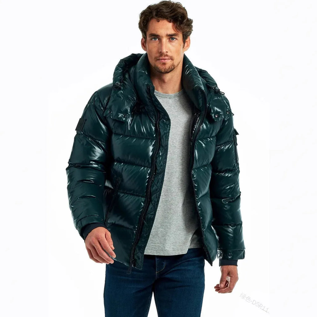 Classic all-matching short couple warm jacket for men in solid colour, loose fit cardigan style with side pockets