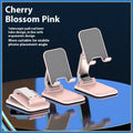 Universal folding desktop phone stand in pearl white, showing adjustable bracket.