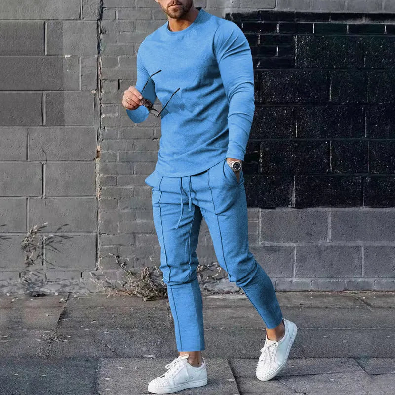 3D digital print polyester two-piece suit set in a casual Europe America style, shown in an apricot colour option
