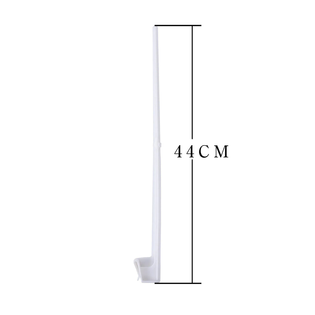Ten white PP plastic car window flag pole holder clips on a plain background.