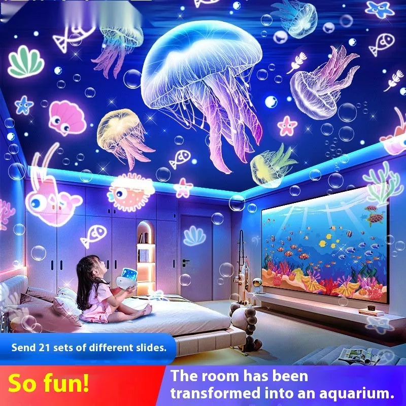 ONEFIRE dinosaur egg starry sky projection night light with 21 pictures