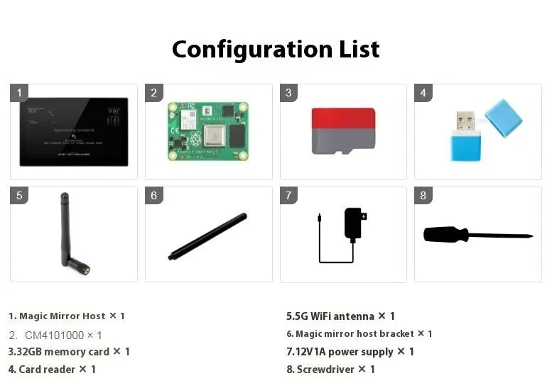 13.3-inch integrated computer touch display with CM4 board for smart mirror and voice assistant projects
