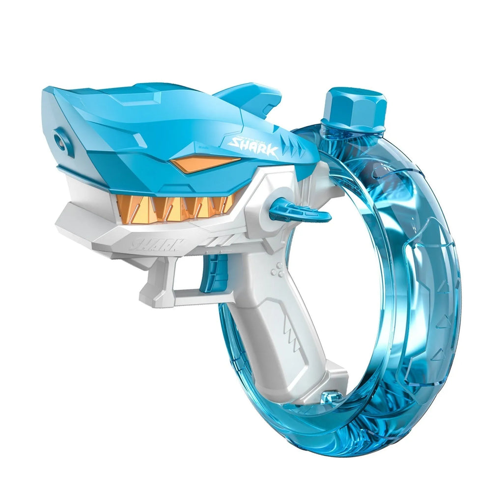 Shark electric water gun toy with automatic continuous fire mode for outdoor summer water play