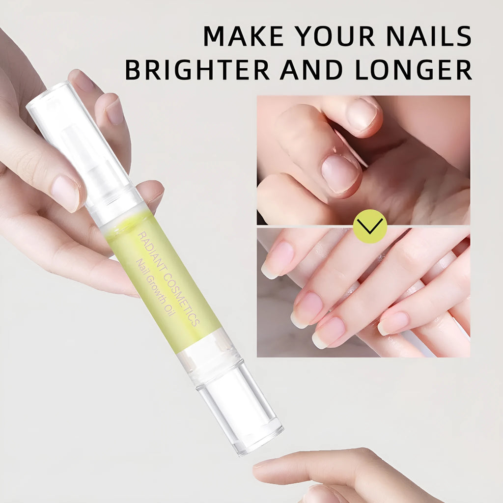3ml bottle of wash-free nail growth and moisturising treatment oil for cuticle care.