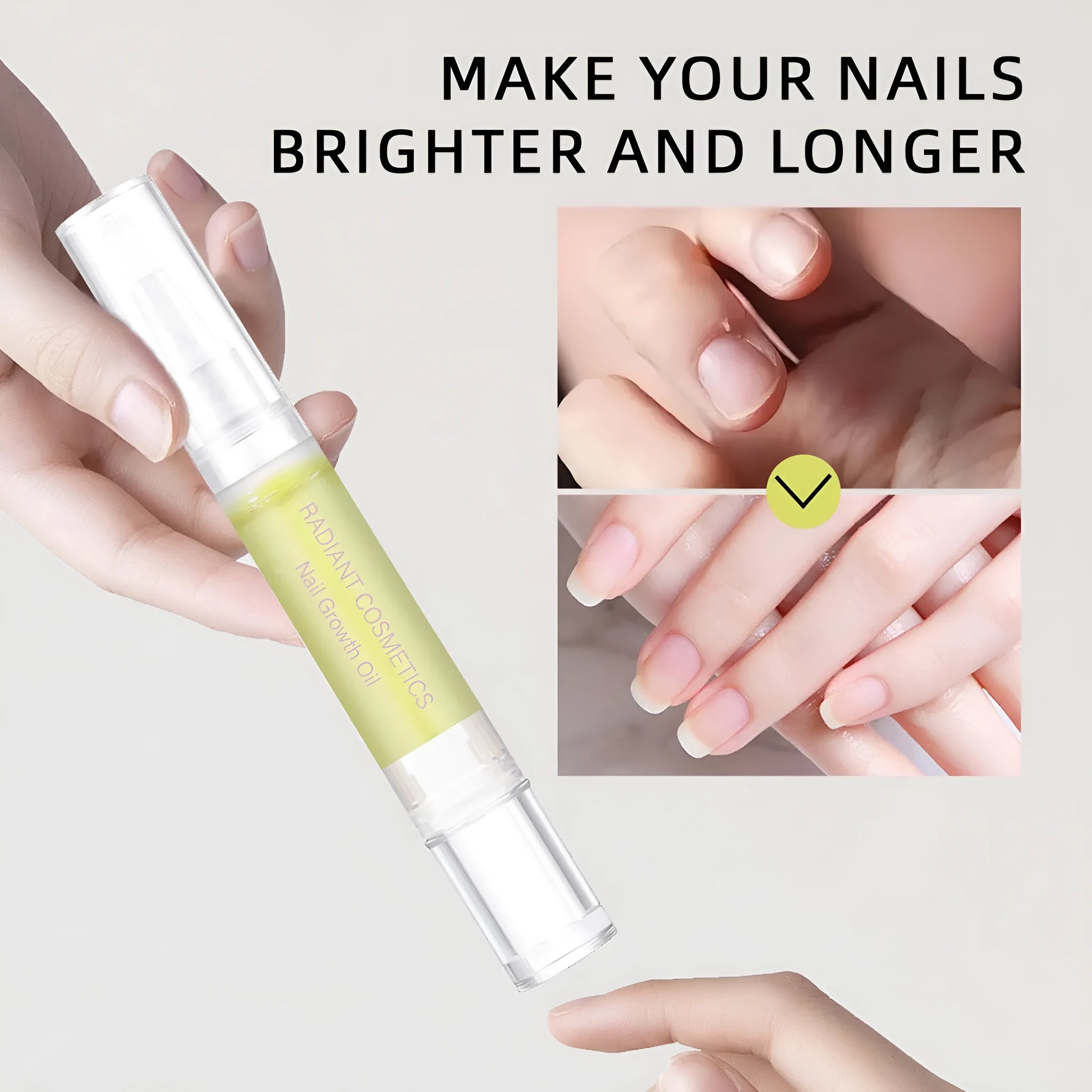 3ml bottle of wash-free nail growth and moisturising treatment oil for cuticle care.