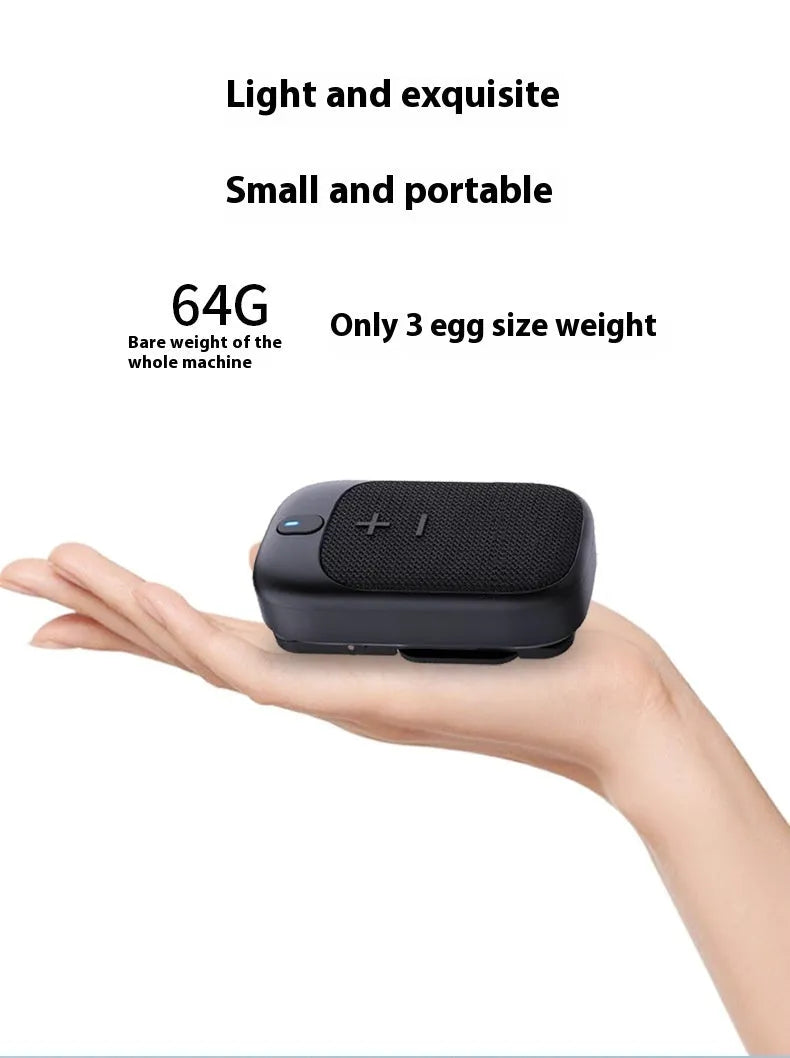 Lewoke wireless Bluetooth mini hiking speaker in black with compact design and subwoofer
