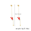 Asymmetric crawling Santa Christmas earrings for women in zinc alloy with inlaid diamond detail