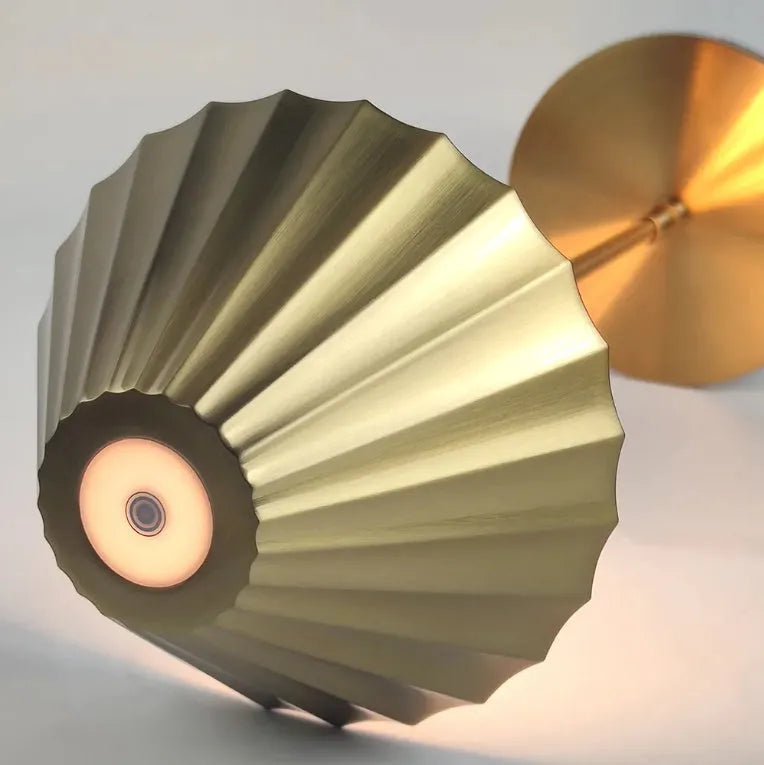 Gold-coloured alloy desk lamp with touch controls and type-C charging port