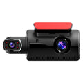 Black 3-inch dual lens car driving recorder with motion detection and WiFi