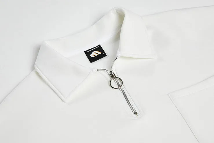 Ins Tide loose long-sleeved cotton jacket for men in beige with lapel collar and plain pattern