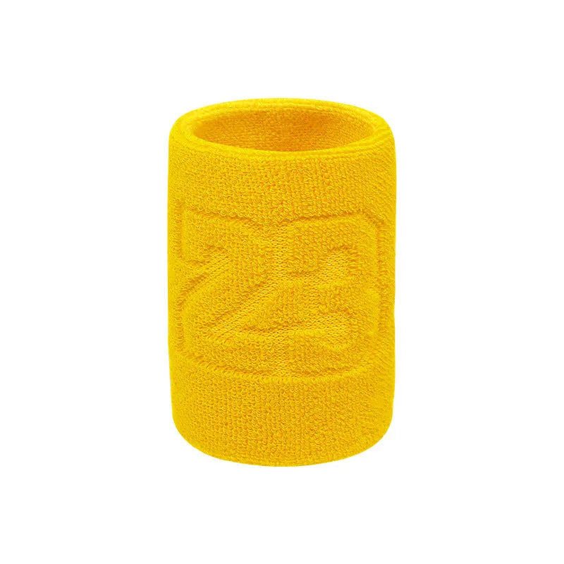 Sports wristband in white for badminton basketball running cycling with cotton polyester blend