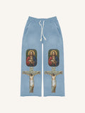 Wild Trend Avant-garde Trousers in blue, showing full-length design for women