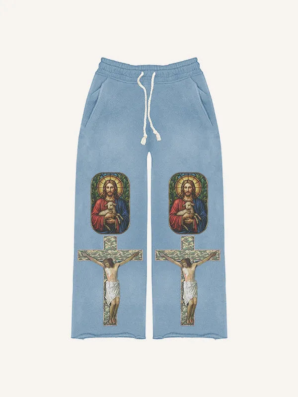 Wild Trend Avant-garde Trousers in blue, showing full-length design for women