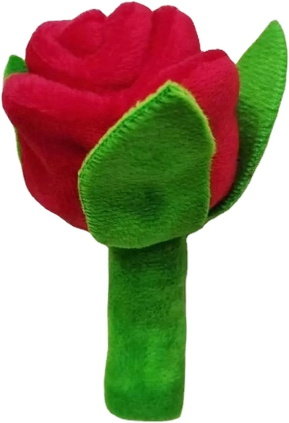 Plush rose flower dog chew toy with squeaker for small medium dogs