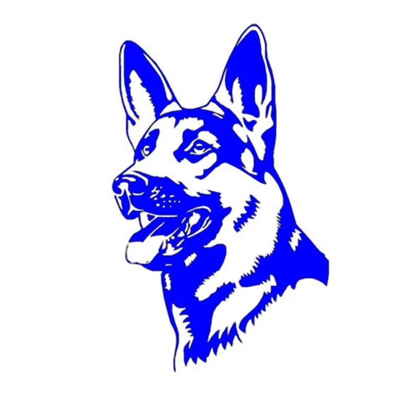 Reflective Alsace Shepherd hunting dog bumper sticker measuring 13 by 8 inches