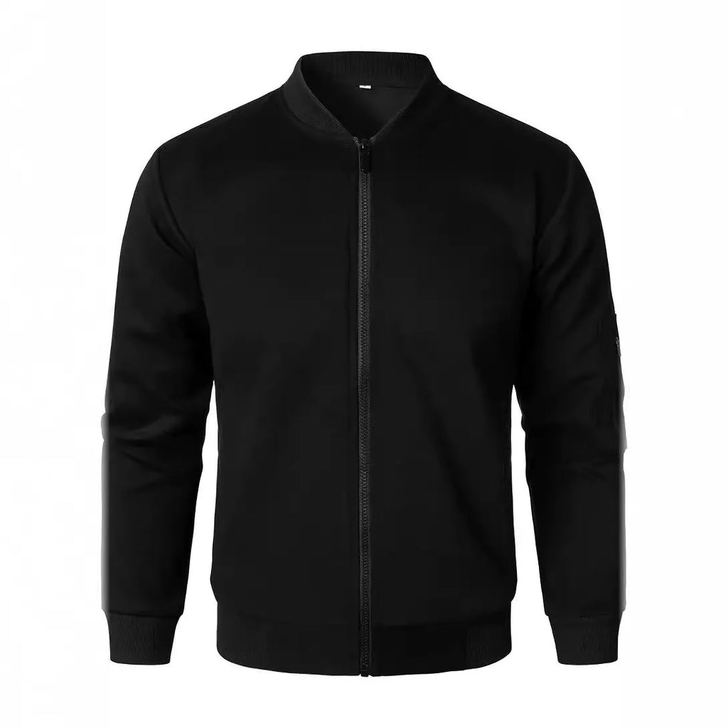 Men's loose fit cotton knitted jacket in business style with polyester lining