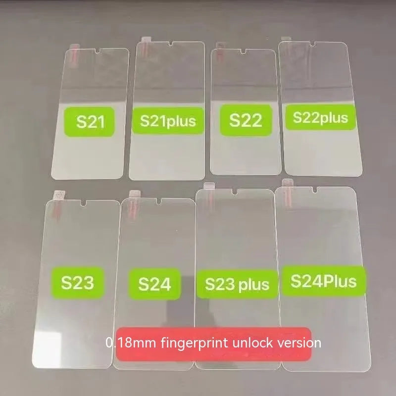 HD tempered glass screen protector for Samsung mobile phone showing full screen coverage.