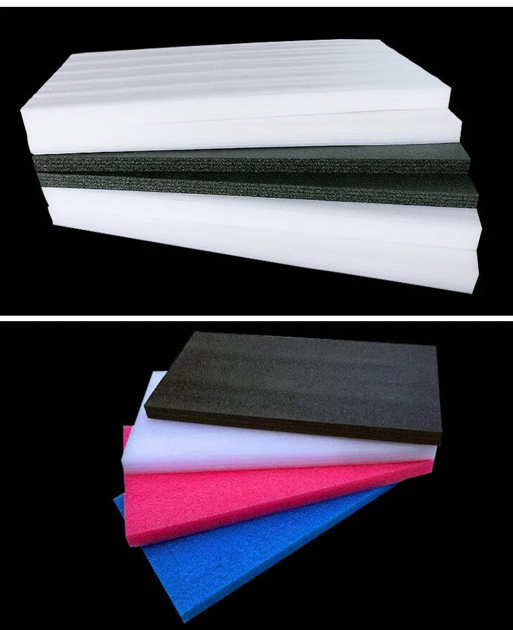White high-density EPE pearl cotton foam board measuring 2 metres by 1 metre with 10mm thickness